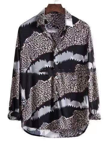 Men's Shirt Lapel Flower Shirt