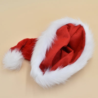 Christmas Decoration High-end Double-layer Plush Christmas Hat