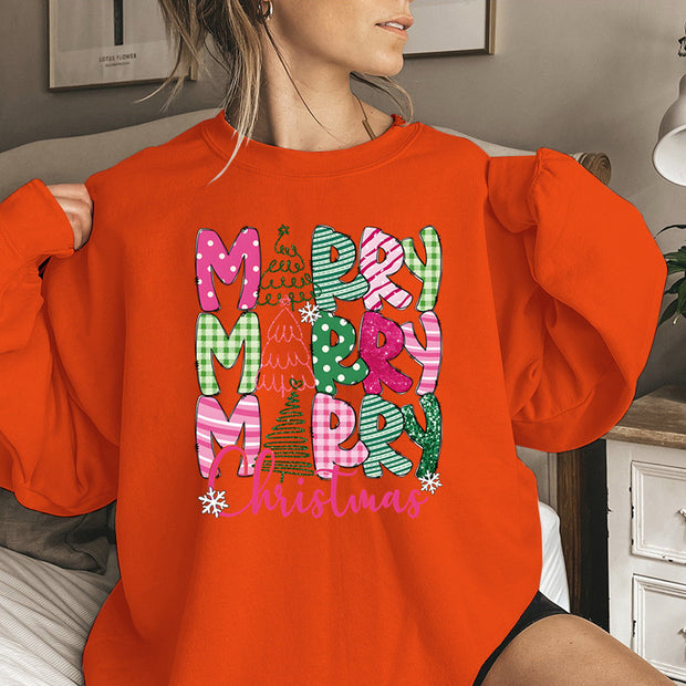 Merry Christmas E Cartoon Sweatshirt Festive Cute Gifts