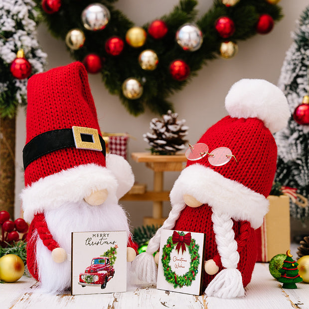 Creative New Christmas Knitted Hat Doll