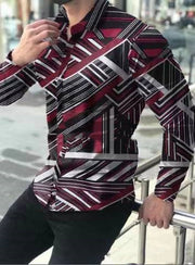 Men's Shirt Lapel Flower Shirt