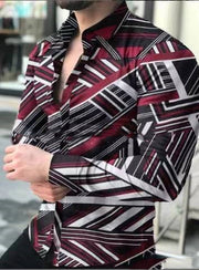 Men's Shirt Lapel Flower Shirt