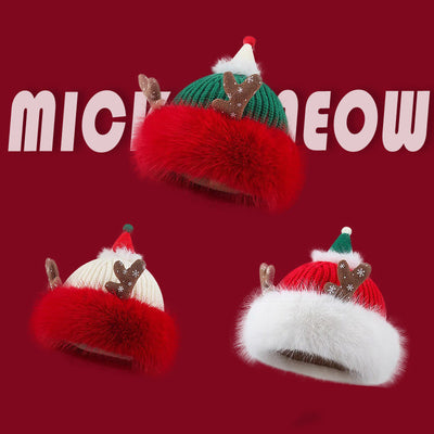 Christmas Antlers Knitted Hat Plush