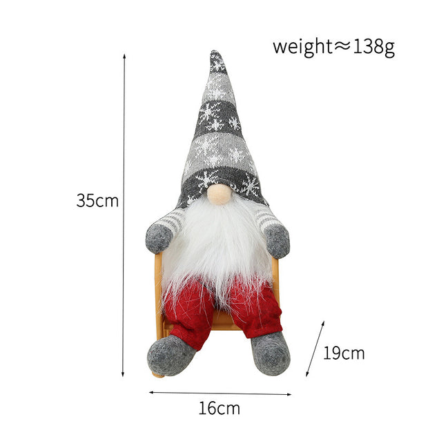 Christmas Decoration Props Snowflake Christmas Hat Rocking Chair Doll