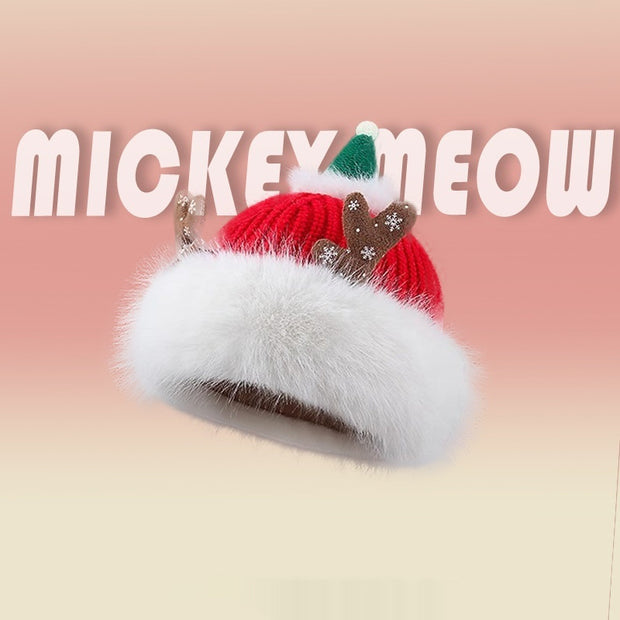 Christmas Antlers Knitted Hat Plush